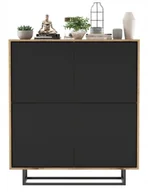 Komody - Komoda Rtv Loft szafka Loft wotan czarny Mat 113cm - miniaturka - grafika 1