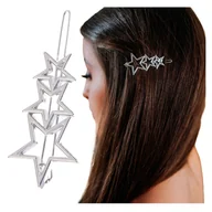 Ozdoby do włosów - Spinka Wsuwka Srebrna do Włosów Ozdobna Gwiazdki Metalowa Lekka Wytrzymała - miniaturka - grafika 1