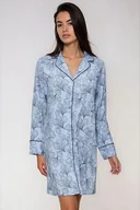 Bielizna nocna - Koszula nocna Boyfriend Fit niebieska 3XL - miniaturka - grafika 1