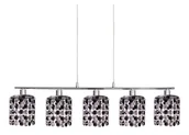 Lampy sufitowe - Candellux ROYAL LAMPA WISZĄCA 5X40W G9 Chrom KRYSZTAŁKI CZARNE 35-35724 - miniaturka - grafika 1