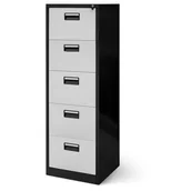 Szafy biurowe - JAN NOWAK model SARA V005 460x1630x620 metalowa szafa kartotekowa antracytowo-biała - miniaturka - grafika 1