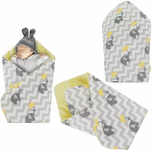 Rożek niemowlęcy Minky i Bawełna otulacz pluszowy - Słoń z parasolką - Rożki i beciki - miniaturka - grafika 1