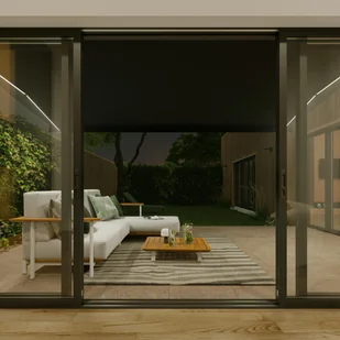 Naterial Markiza zewnętrzna z napędem z wysuwanym ramieniem z oświetleniem LED Loby 5x3.5 metra antracytowa - Markizy - miniaturka - grafika 1