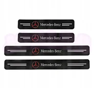 Akcesoria motoryzacyjne - OCHRONNE nakładki NAKLEJKI folia NA PROGI logo MERCEDES BENZ carbon 4 szt. - miniaturka - grafika 1