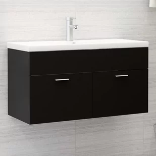 vidaXL vidaXL Szafka pod umywalkę, czarna, 90x38,5x46 cm, płyta wiórowa - Szafki łazienkowe - miniaturka - grafika 1