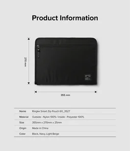 Ringke Smart Zip Pouch uniwersalne etui na laptopa tablet (do 13'') podstawka torba organizer beżowy - Etui i futerały do telefonów - miniaturka - grafika 9
