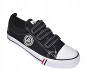 Buty dla dziewczynek - Trampki na rzepy dziecięce American 33/22 BK r. 34 - miniaturka - grafika 1