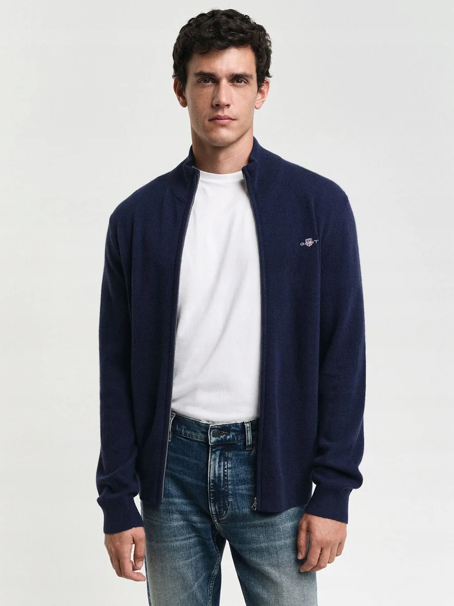 GANT GRANATOWY SWETER MĘSKI ZAMEK STÓJKA KLASYCZNY XL 17FA