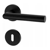 Klamki - Klamka UNO czarna na okrągłym szyldzie na klucz Italian Line - miniaturka - grafika 1