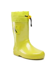 Buty dla dziewczynek - Calvin Klein Jeans Kalosze V3XC-80153-0083 M Żółty - grafika 1
