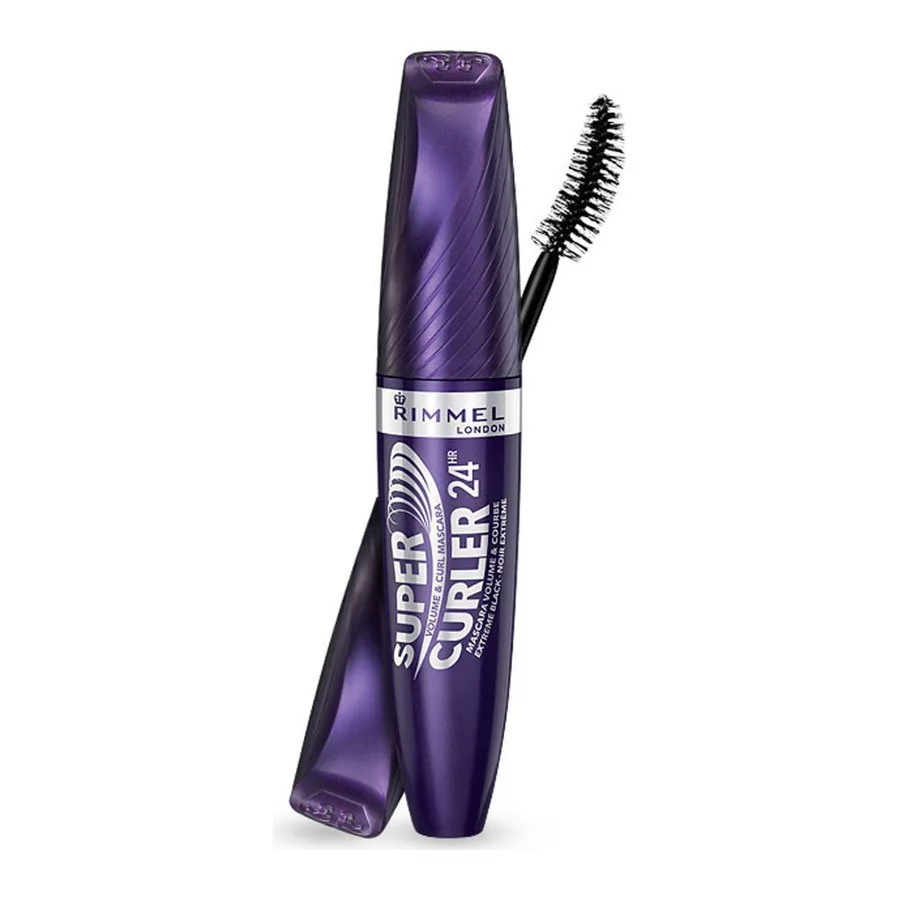 Rimmel SUPER CURLER 24HR - VOLUME &amp; CURL MASCARA - Pogrubiająco - podkręcający tusz do rzęs - 003 EXTREME BLACK RM187272