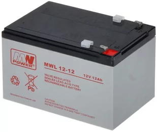 MW Power AKUMULATOR 12V/12AH-MWL 12V/12AH-MWL - Akumulatory ogólnego zastosowania - miniaturka - grafika 1