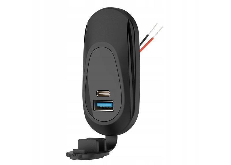 ŁADOWARKA USB QC USB-C PD DO ZABUDOWY DO AUTA ŁODZI KAMPERA AUTOBUSU 12-24V