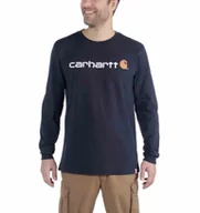Koszulki męskie - Koszulka Carhartt EMEA Signature Graphic L/S Navy L - miniaturka - grafika 1