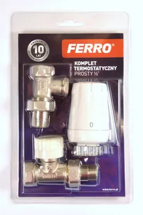 Ferro Komplet termostatyczny prosty 1 z głowicą GT11 ZTM07 - Głowice termostatyczne - miniaturka - grafika 1