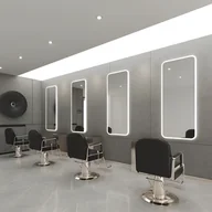 Meble fryzjerskie - Konsola konsoleta fryzjerska barberska lustro fryzjerskie LED rama aluminiowa 170x70 PRO - miniaturka - grafika 1