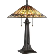 Lampy stojące - Lampa stołowa Alcott - kolor brązowy, pomarańczowy - QZ/ALCOTT/TL - miniaturka - grafika 1