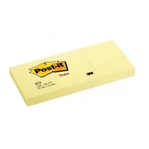 POST-IT-3M Bloczek samoprzylepny POST-IT 653) 38x51 mm 3x100 kart żółty - Etykiety samoprzylepne i bloki etykiet - miniaturka - grafika 1