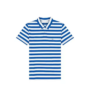 Wrangler Męska koszulka polo w paski, niebieski, 3XL - Koszulki męskie - miniaturka - grafika 1