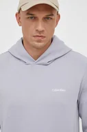 Bluzy męskie - Calvin Klein bluza męska kolor szary z kapturem gładka - miniaturka - grafika 1