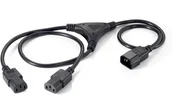 Kable - Equip Y-Netzverlängerung IEC C14 -> 2x IEC C13 St/Bu 1.6m sw Polybeutel - miniaturka - grafika 1