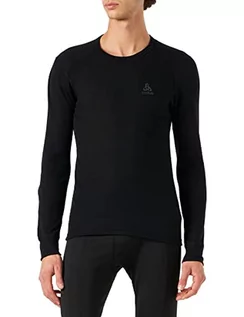 Koszulki męskie - Odlo Męska koszulka z długim rękawem Crew Neck Warm czarny czarny (czarny) XL 15202215000XL - grafika 1