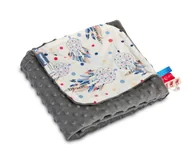 Koce i narzuty dla dzieci - LEKKI KOCYK MINKY 75 x 100 GRAFIT ŁAPACZE SNÓW - miniaturka - grafika 1