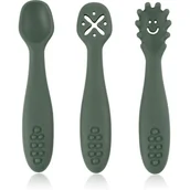 Sztućce dla dzieci - Petite&Mars Take&Match 6m+ łyżeczka dla dzieci Misty Green 3 szt. - miniaturka - grafika 1