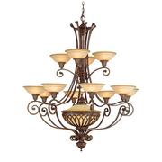 Lampy sufitowe - Elstead Lighting Żyrandol LAMPA wisząca STIRLING CASTLE FE/STIRLINGCAS12 FEISS OPRAWA klasyczna patyna kremowy - miniaturka - grafika 1