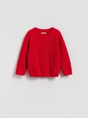 Bluzy dla dziewczynek - Reserved - Sweter z fakturą - czerwony - miniaturka - grafika 1
