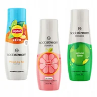 Syropy i koncentraty owocowe - Zestaw 3 koncentratów Sodastream. Ice Tea Peach Zero, Grapefruit, LemonLime - miniaturka - grafika 1