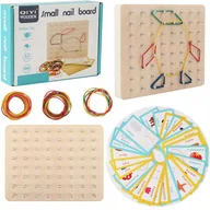 Zabawki sensoryczne - Układanka gumkami edukacyjna drewniana tablica kreatywna sorter 3+ MA-078 - miniaturka - grafika 1