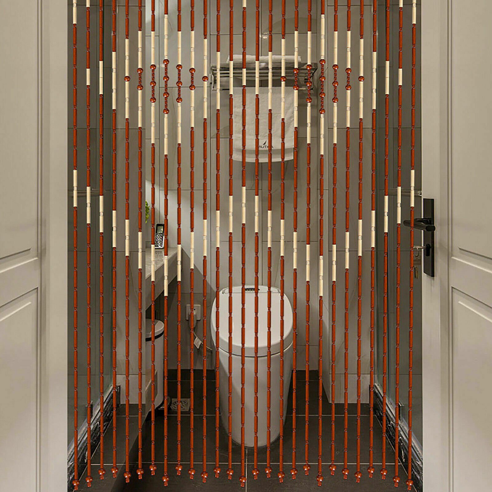 90x175cm Bambusowa zasłona do drzwi Bambusowa drewniana zasłona z koralików Zasłona z nici Zasłona przeciw owadom Dekoracja