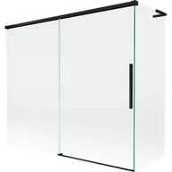 Parawany nawannowe - Mexen Rox L parawan nawannowy 2-skrzydłowy rozsuwany 180 + 90 x 150 cm, transparent, czarny - 8C9L-180-090-70-00 - miniaturka - grafika 1