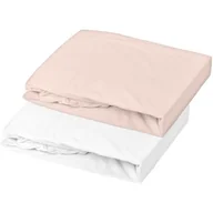 Koce i narzuty dla dzieci - DOMIVA Zestaw 2 prześcieradeł gładkich - Jersey - Oeko-Tex® - Biały/Nude - 60 x 120 cm - miniaturka - grafika 1