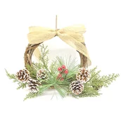 Ozdoby bożonarodzeniowe - Sroik z kokardą i szyszkami 38 cm - miniaturka - grafika 1