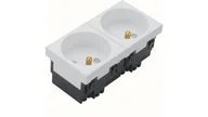 Kanały kablowe - Hager polo tehalit.GB-EG Gniazdo z/u 33st podwójne 45x45mm bezhalogenowe biały EER2339010 EER2339010 - miniaturka - grafika 1
