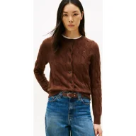 Swetry damskie - Tommy Hilfiger Wełniany kardigan | Regular Fit - miniaturka - grafika 1