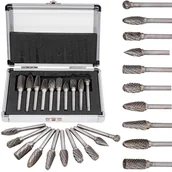 Zestawy narzędziowe - Frezy trzpieniowe do metalu stali drewna pilniki Zestaw 10 szt. MAR-POL - miniaturka - grafika 1