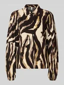 Bluzki damskie - Bluzka koszulowa z krytą listwą guzikową model ‘ASINA’ - miniaturka - grafika 1