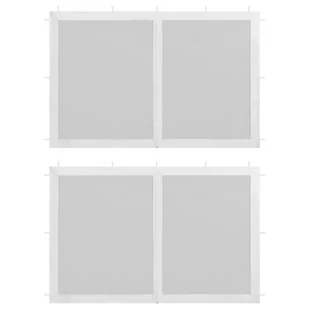 vidaXL Ścianki boczne do namiotu, 2 szt., siatkowe, białe - Pawilony ogrodowe - miniaturka - grafika 1