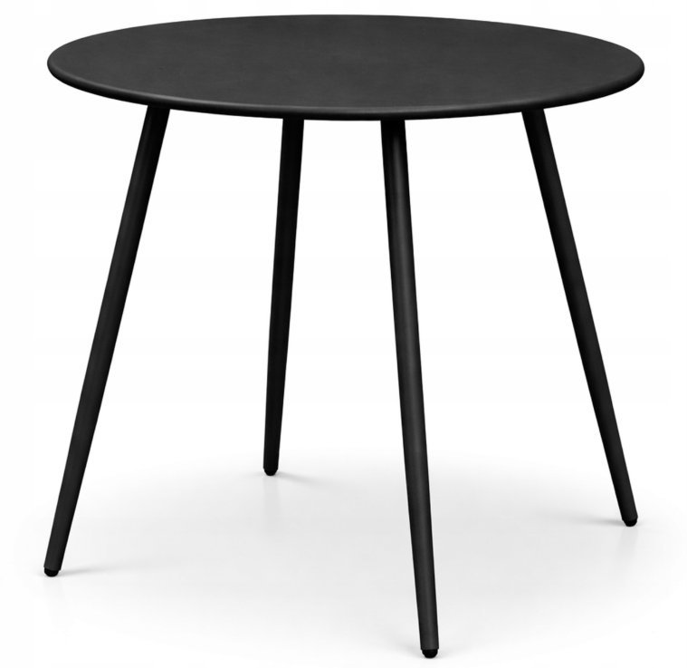 Kontrasto Stół ogrodowy DOMO fi80 72 cm czarny metalowy okrągły na taras balkon KONT_5907368794259