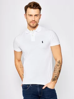 Koszulki męskie - Ralph Lauren Polo Polo Core Replen 710548797 Biały Slim Fit - grafika 1