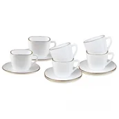 Serwisy do kawy i herbaty - ZESTAW KAWOWY 6 FILIŻANEK ZE SPODECZKAMI KINGHOFF OPAL KH-1930 - miniaturka - grafika 1