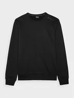 Bluzy sportowe męskie - Męska bluza dresowa nierozpinana bez kaptura 4F 4FWAW24TSWSM1258 - czarna - miniaturka - grafika 1