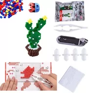 Prace ręczne dla dzieci - Koraliki Do Prasowania 3D Prasowanki Trójwymiarowe Szablon Kwiaty Kaktus - miniaturka - grafika 1