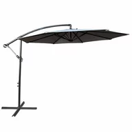 Parasole ogrodowe - Parasol ogrodowy ASTER 245x300x300 składany z wysięgnikiem z korbką jasnoszary - miniaturka - grafika 1