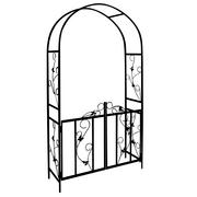 Kratki i pergole - Pergola ogrodowa Łuk na róże Czarny Metal 225x115x37cm - miniaturka - grafika 1