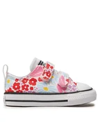 Buty dla dziewczynek - Converse Trampki Chuck Taylor All Star Easy On Floral Ox A06340C Biały - miniaturka - grafika 1