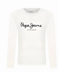 PEPE JEANS BIAŁA BLUZKA Z DŁUGIM RĘKAWEM Z LOGO 176 K_A - Bluzki damskie - miniaturka - grafika 1